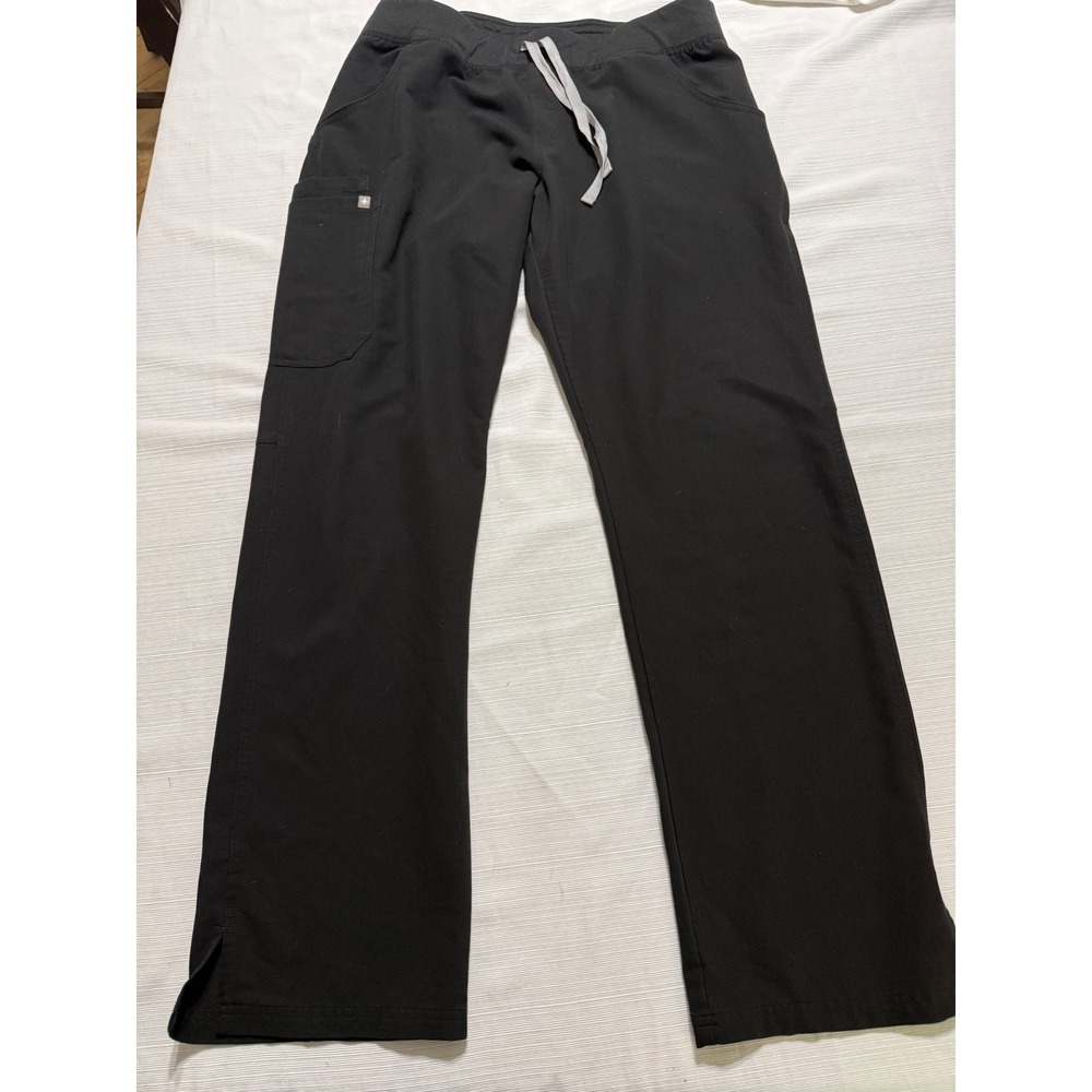 FIGS Technical Collection Black Scrub Pants Tall XL T21004T Drawstring Cargo